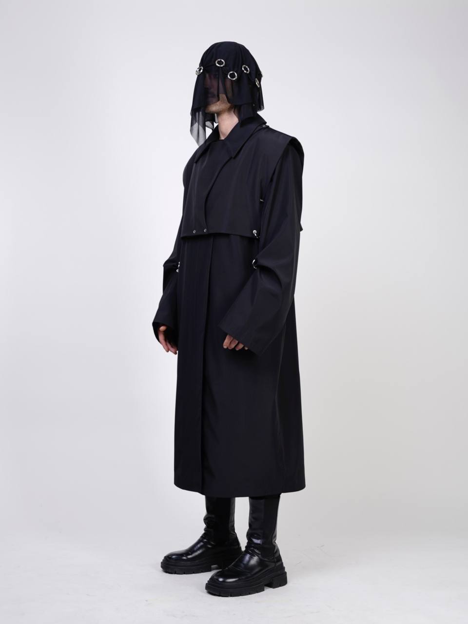 Black Delighted Rain Coat