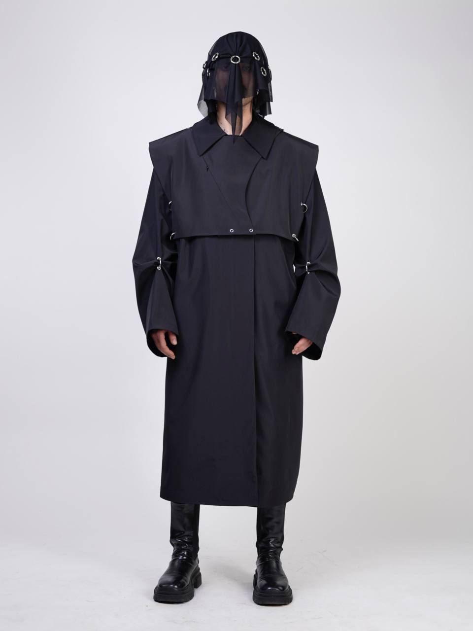 Black Delighted Rain Coat