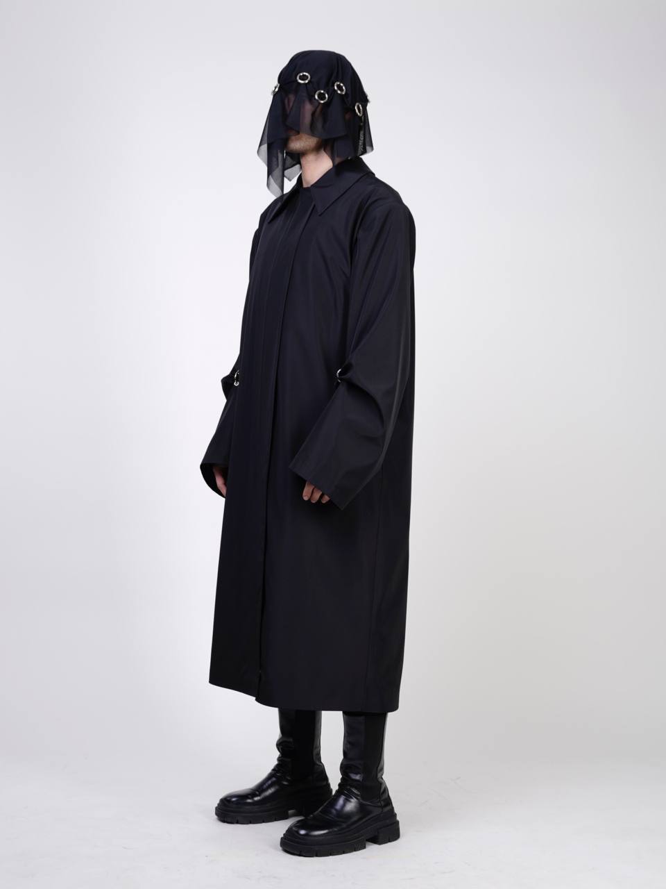 Black Delighted Rain Coat