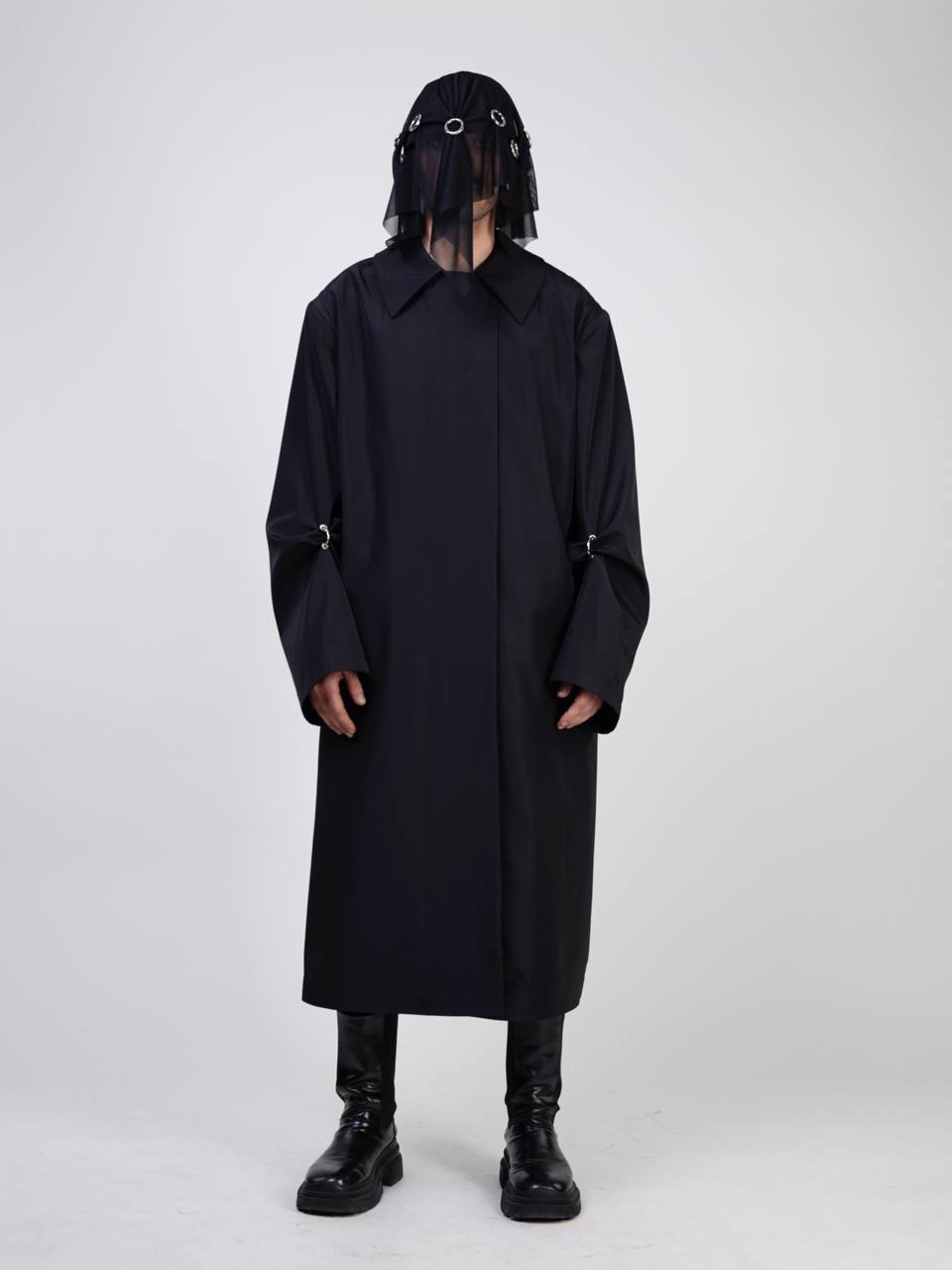 Black Delighted Rain Coat